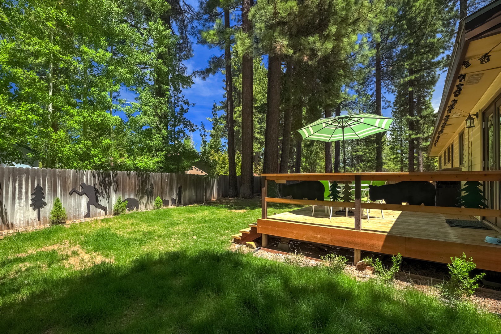 Fenced in backyard