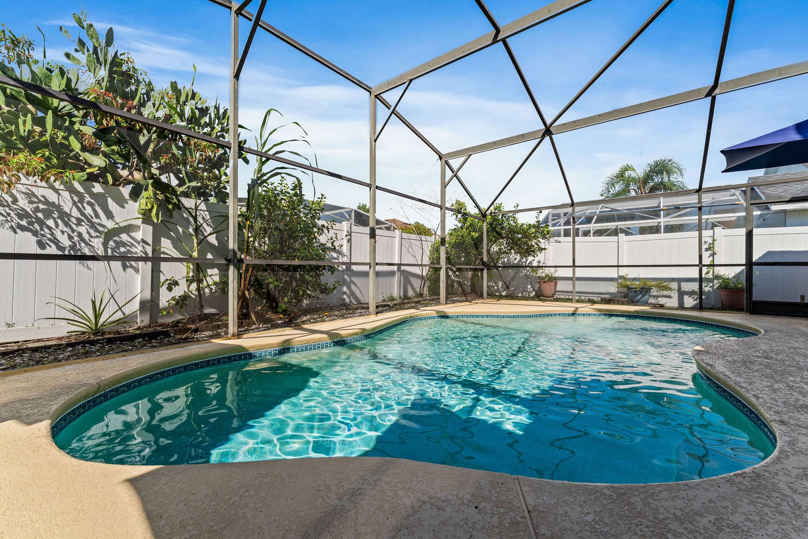 Make a splash in the private screened in pool