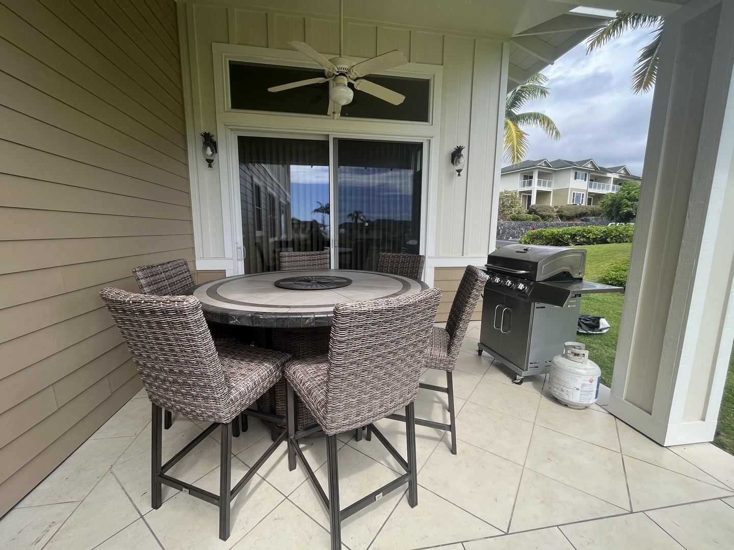 Lanai dining and propane grill