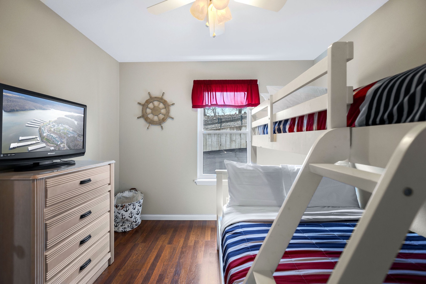 Bedroom 3 with twin-full bunk bed, twin trundle & smart TV
