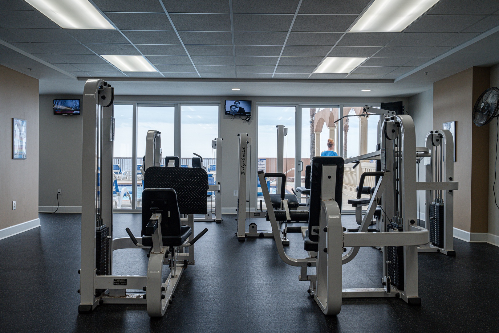 Crush your goals in the well-equipped community fitness room