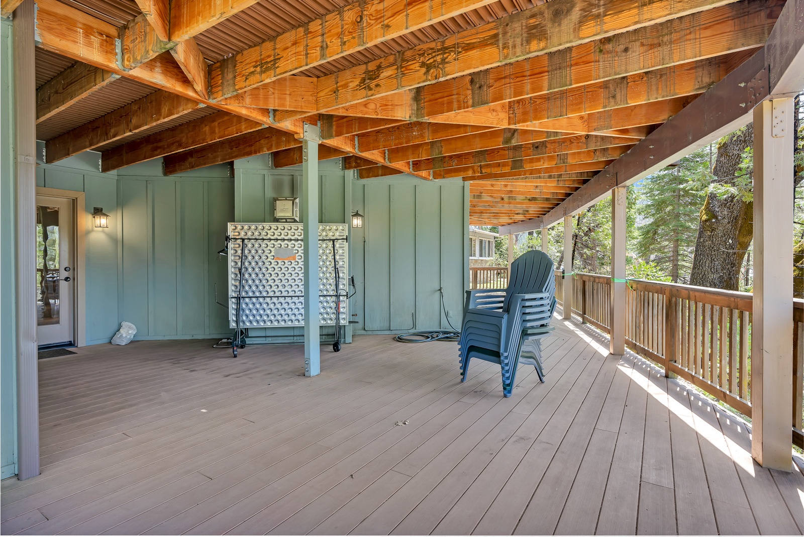 The wraparound lower-level deck is a great place to take in the fresh air