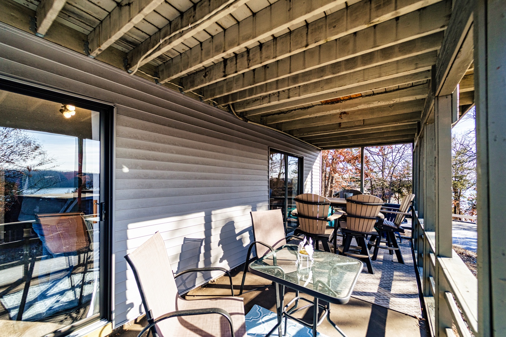 Bask in the fresh air and sunshine on the communal back deck