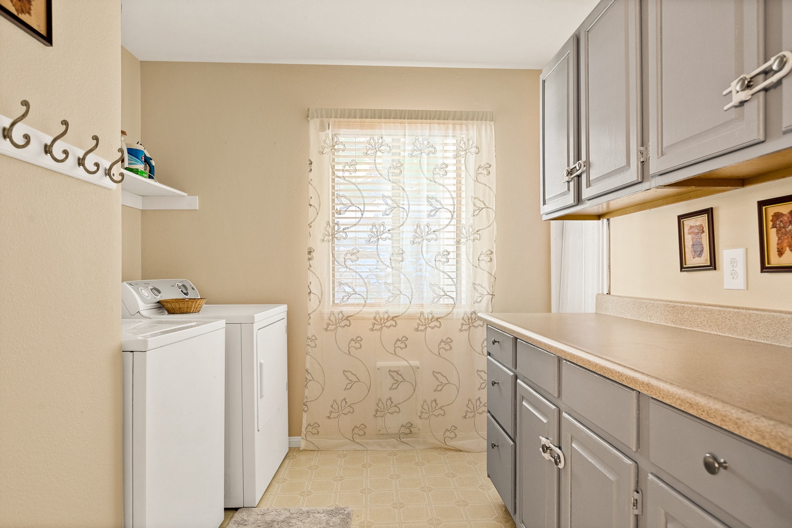 Private laundry is available, located in the downstairs laundry room