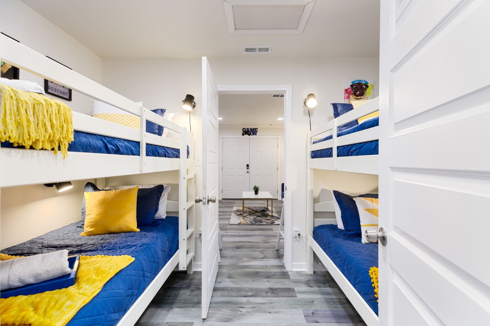 The bunkhouse suite includes a pair of twin-over-twin bunkbeds & ensuite