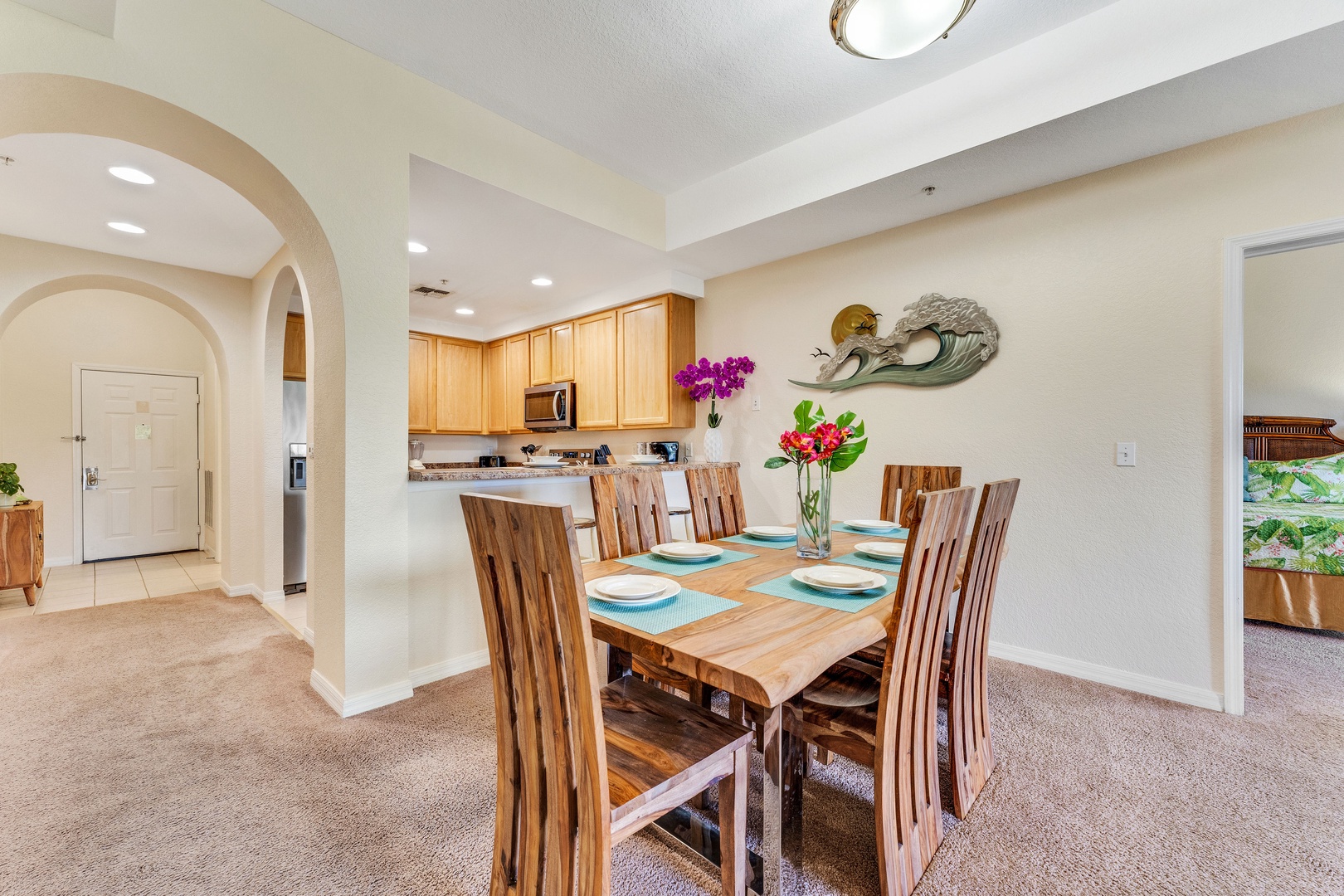 Dining table with seating for 6