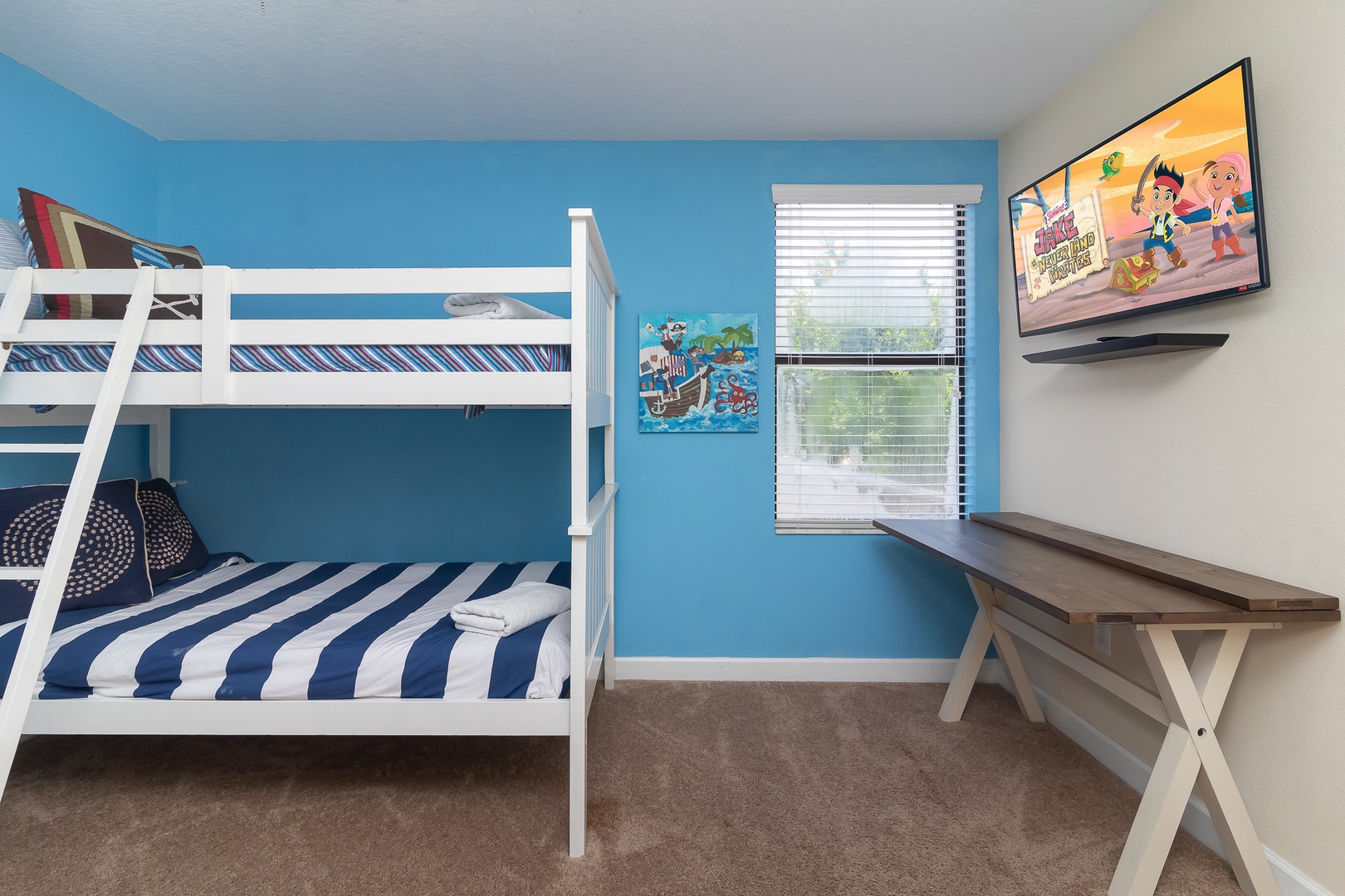Bedroom 4 pirate themed with 2 Twin/Twin bunk beds & TV (2nd floor)
