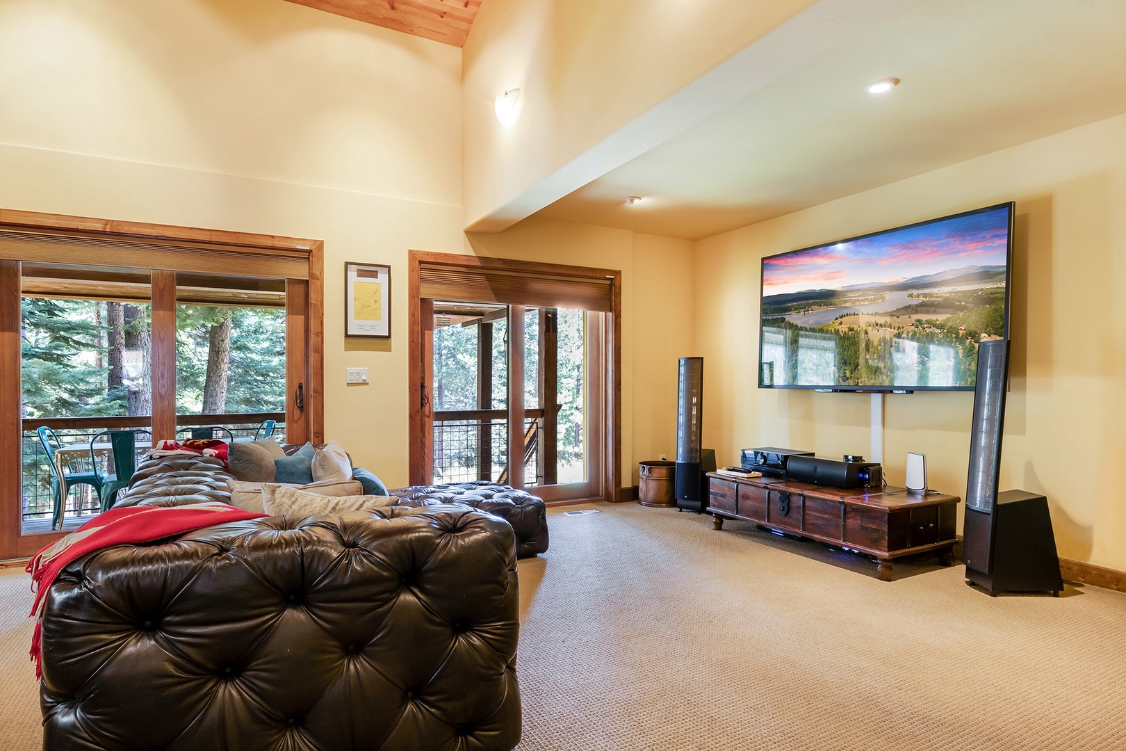 Living area with Smart TV and ample seating