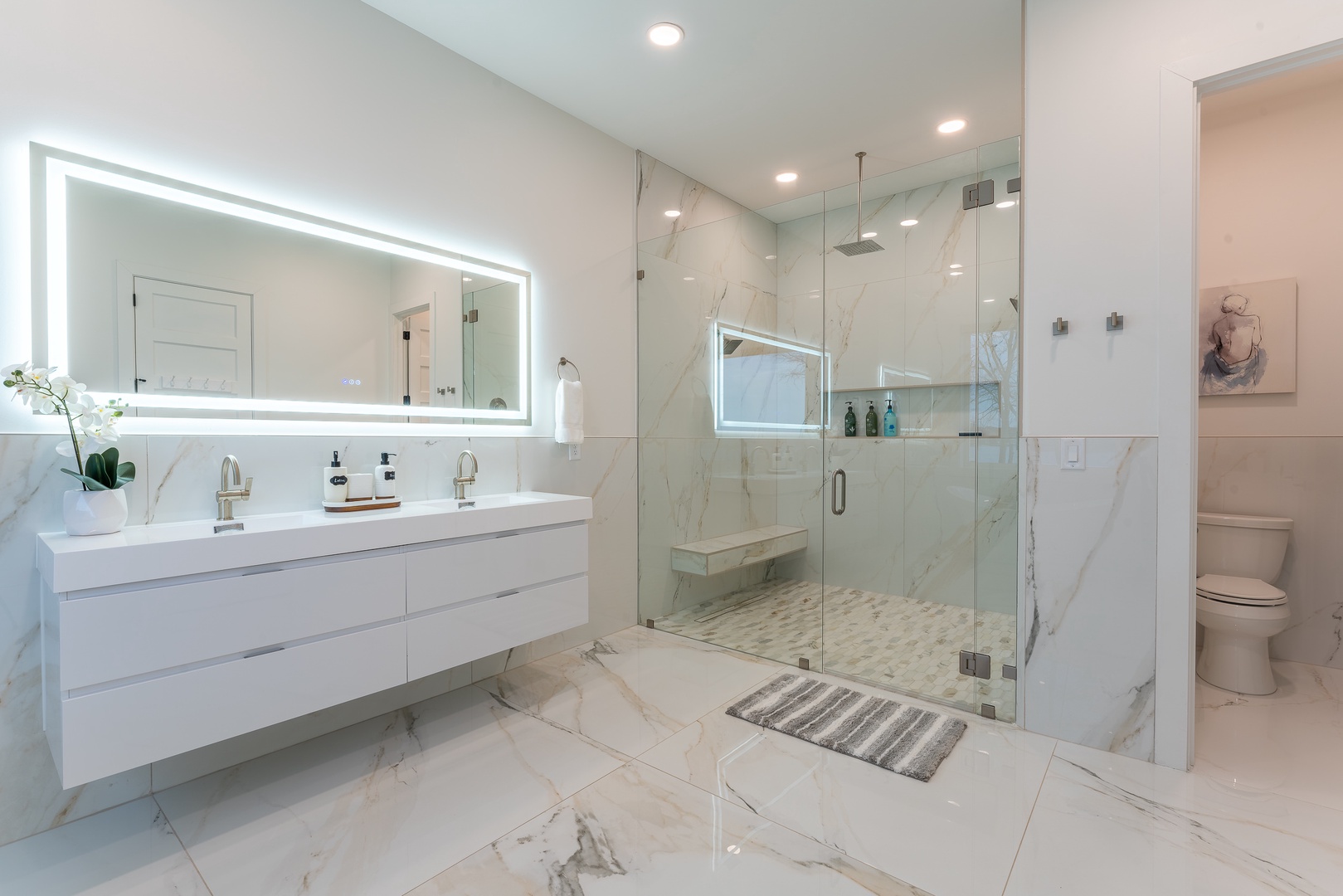 Bathroom #1 with Shower and Tub attached to Bedroom #1
