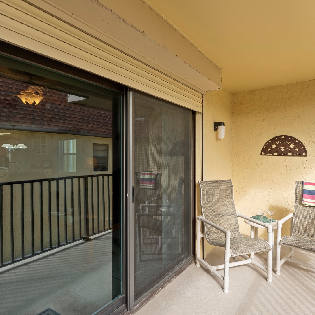 Private balcony with outdoor seating