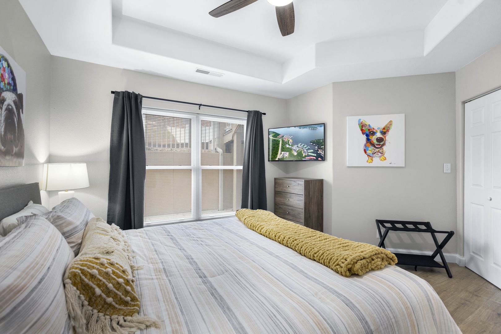 Bedroom 2 with king bed, and Smart TV