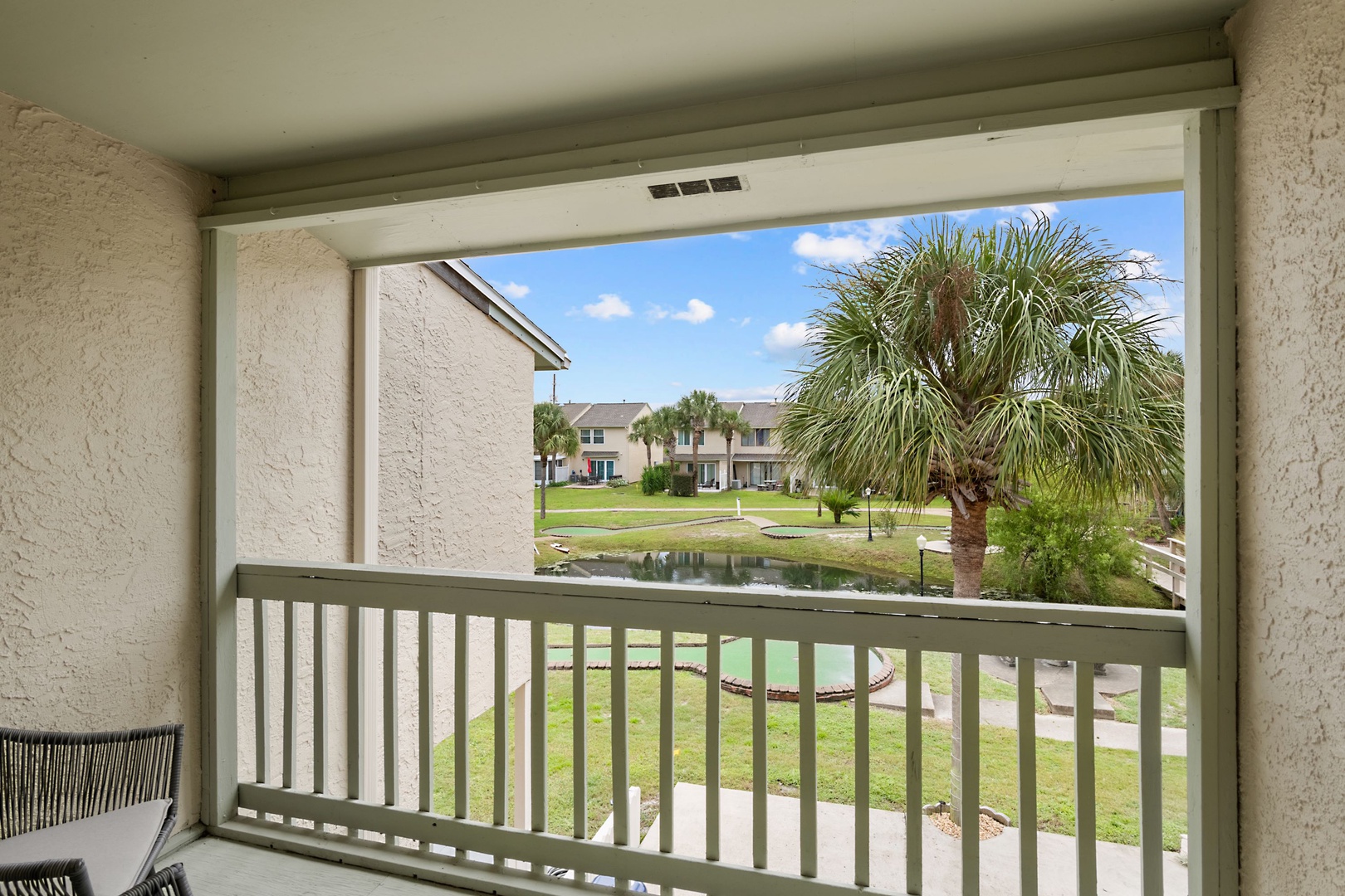 Step out onto the 2nd-floor balcony & enjoy the fresh air