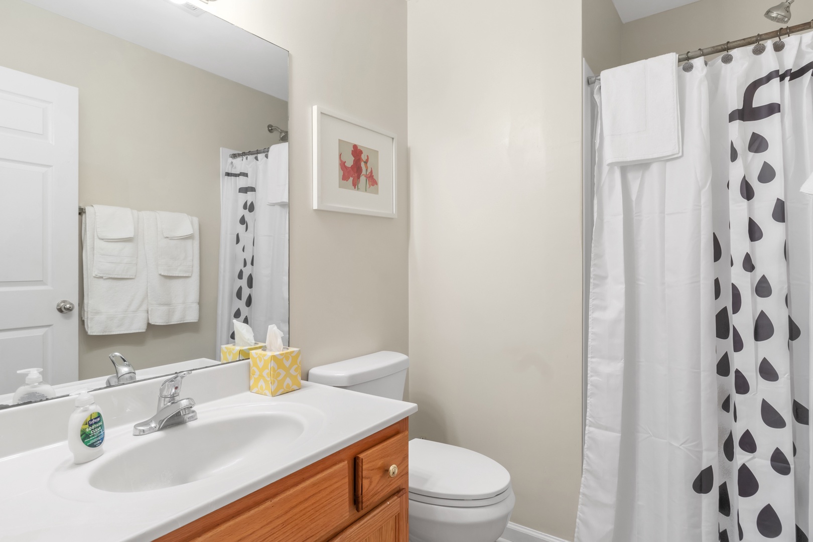The king ensuite offers a single vanity & walk-in shower