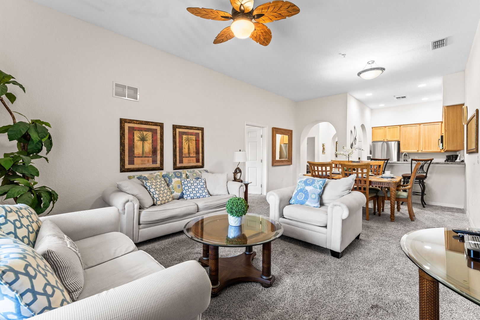 Cozy living room featuring a smart TV and a full-size sleeper sofa
