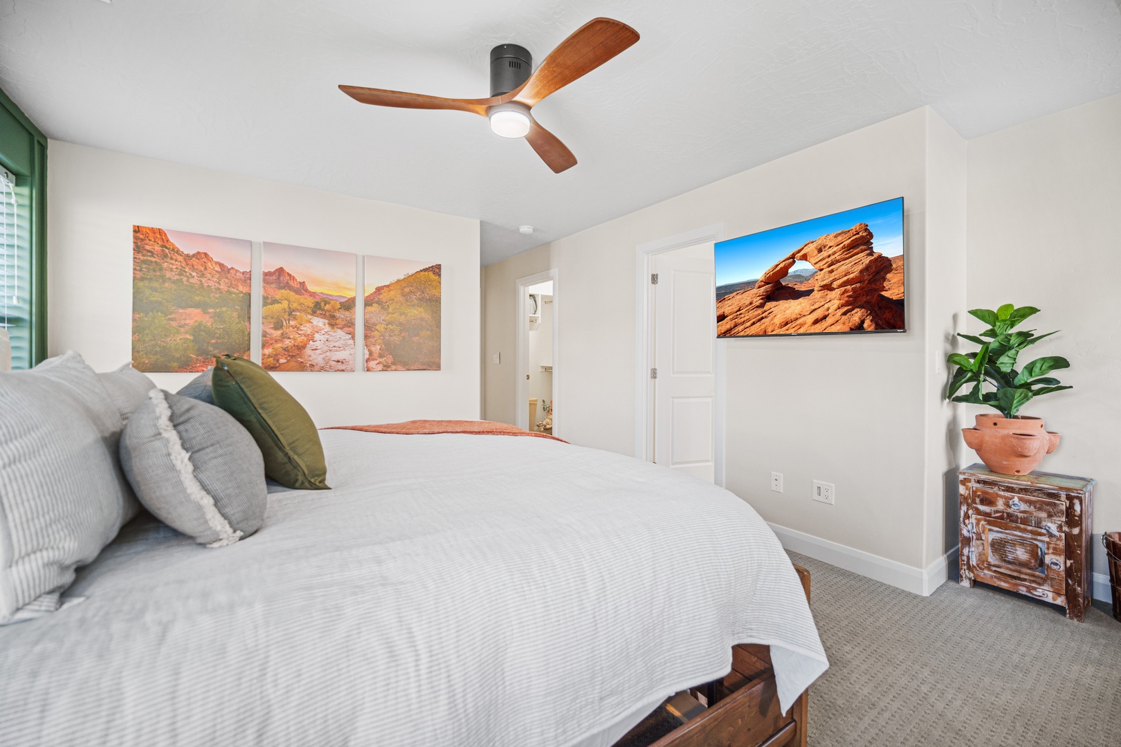 Bedroom 3 with queen bed, and Smart TV