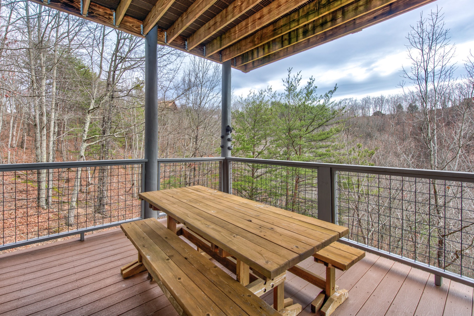 Enjoy panoramic nature views from the lower-level deck