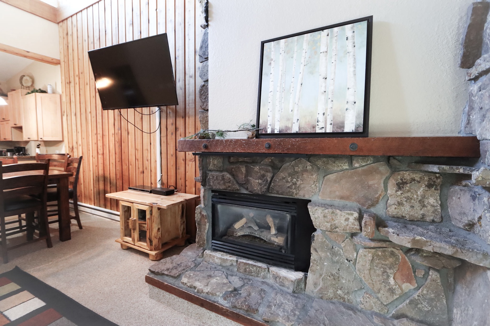 Gas fireplace and Smart TV