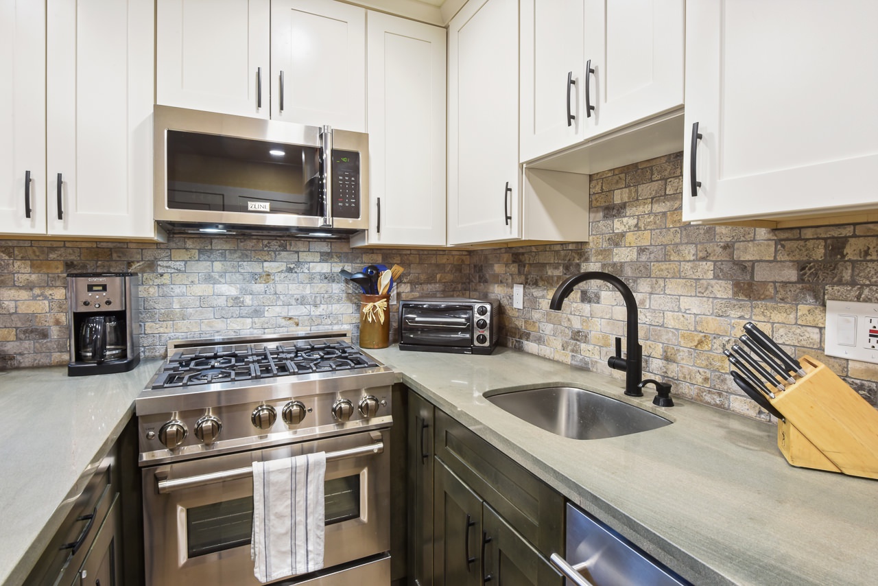 Kitchen is stocked with your basics