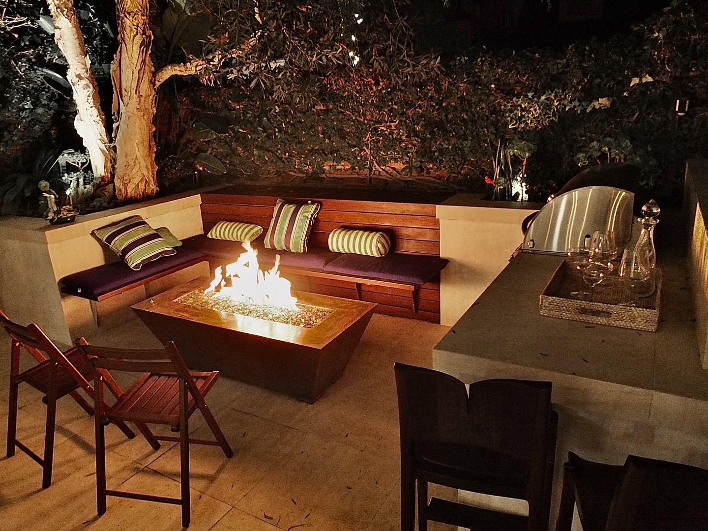 Savor the enchanting ambiance as you gather around the firepit