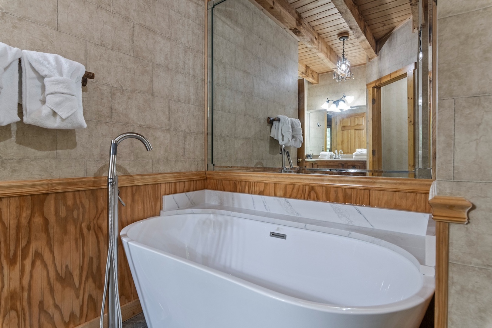 Ensuite bathroom with separate shower and tub