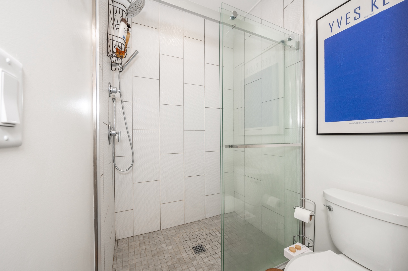 Enjoy a large double vanity & spa-like glass shower in the king ensuite bath