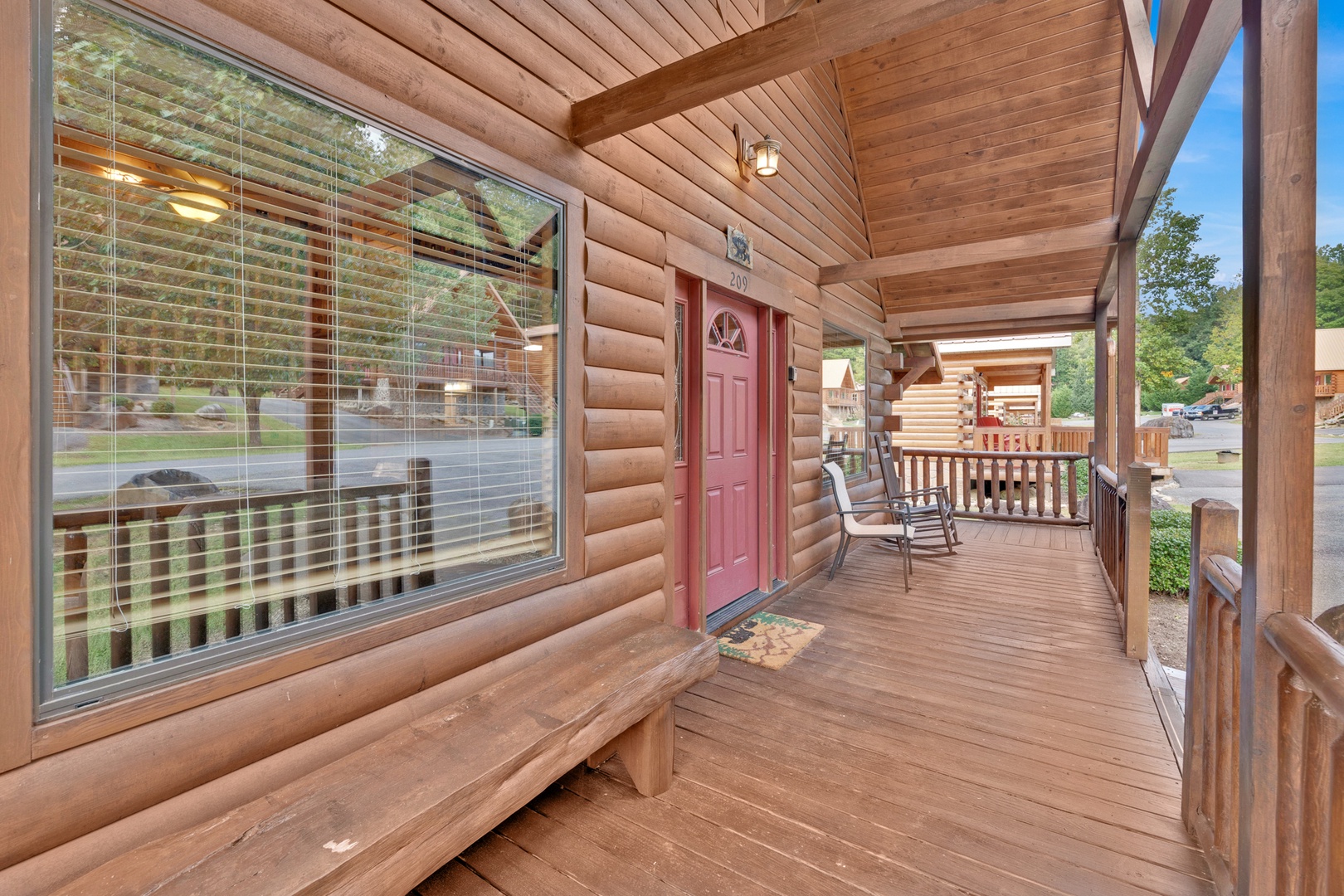 This cabin is equipped with keyless entry for guest convenience