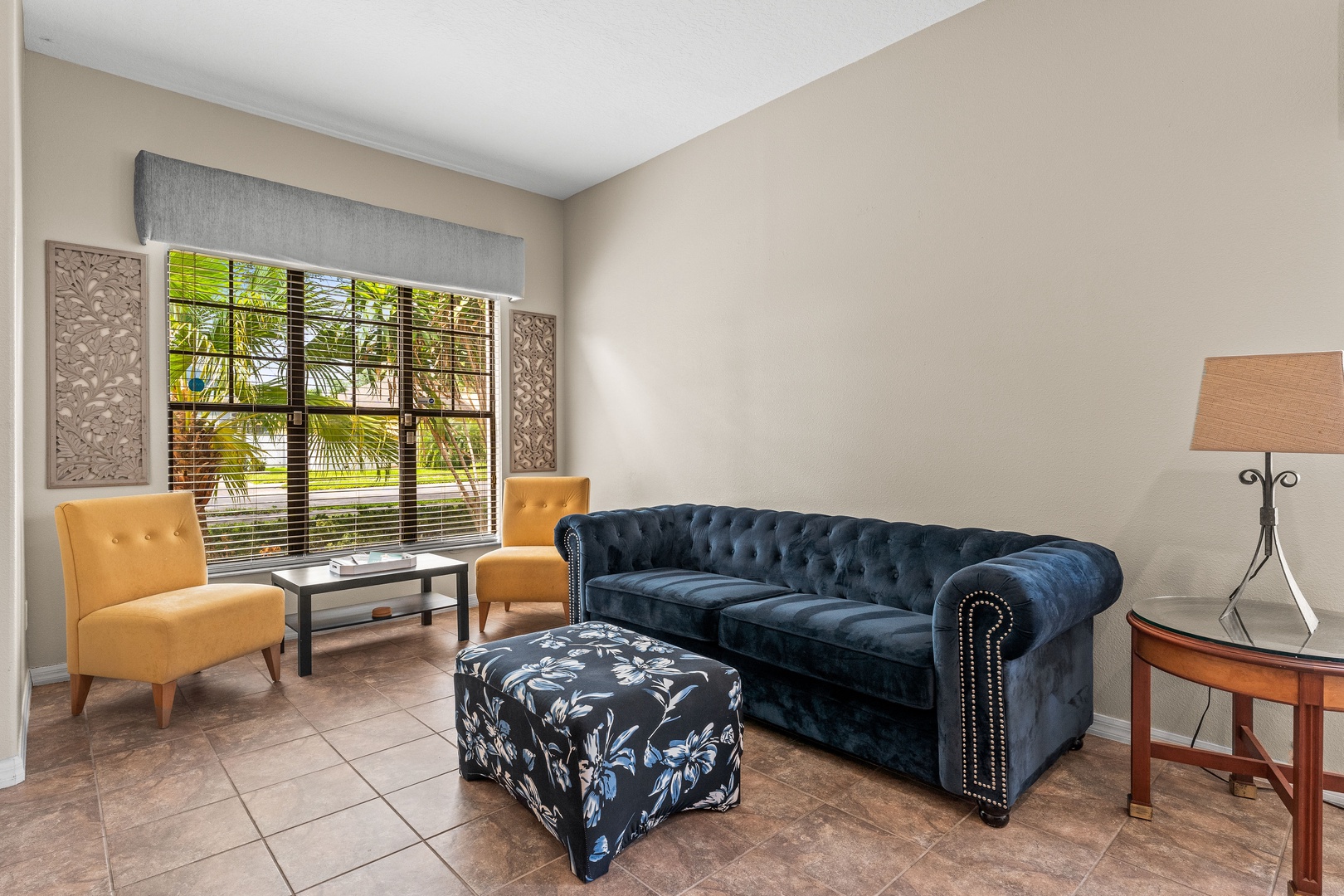 Inviting entry seating area