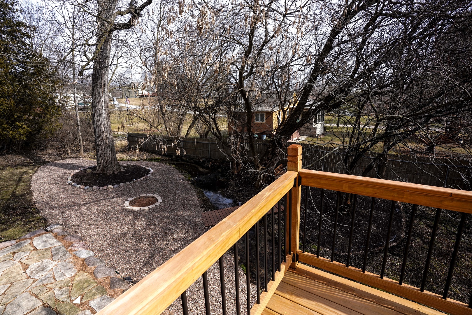 Peaceful sounds of the creek can be heard off of the 1st floor deck.