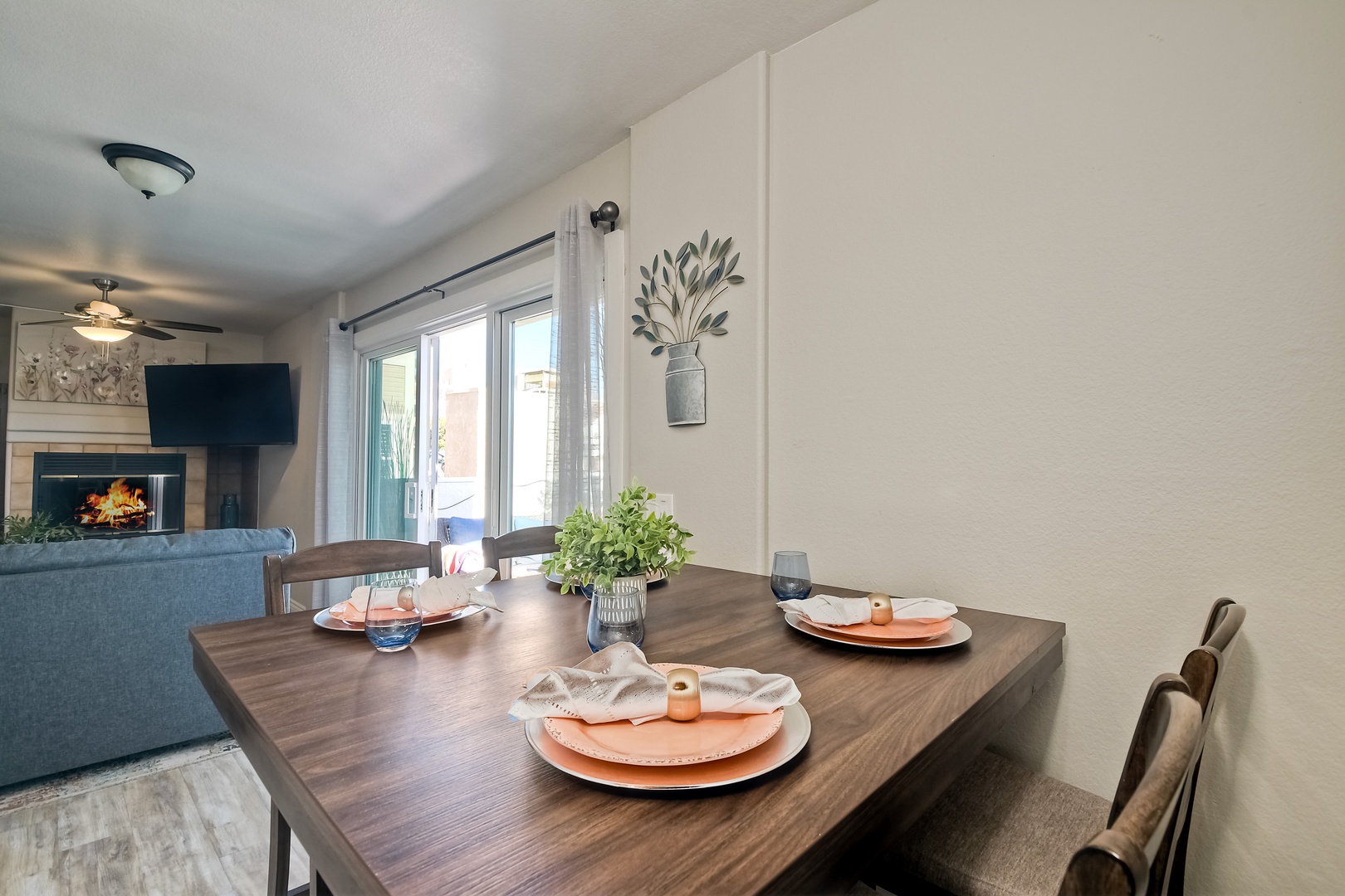 Gather family around the dining table, with seating for 4