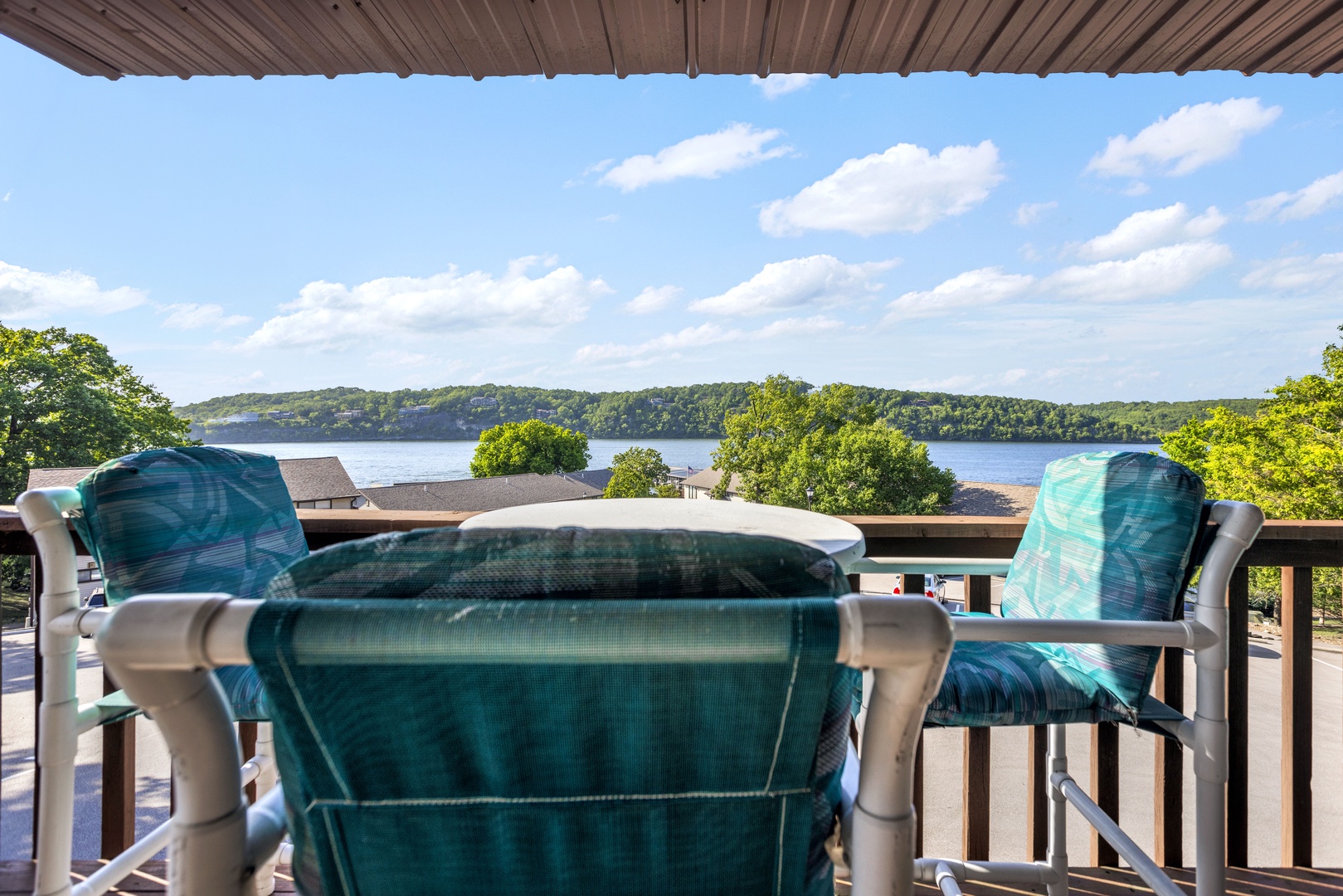 Lounge the day away with gorgeous lake views on the deck