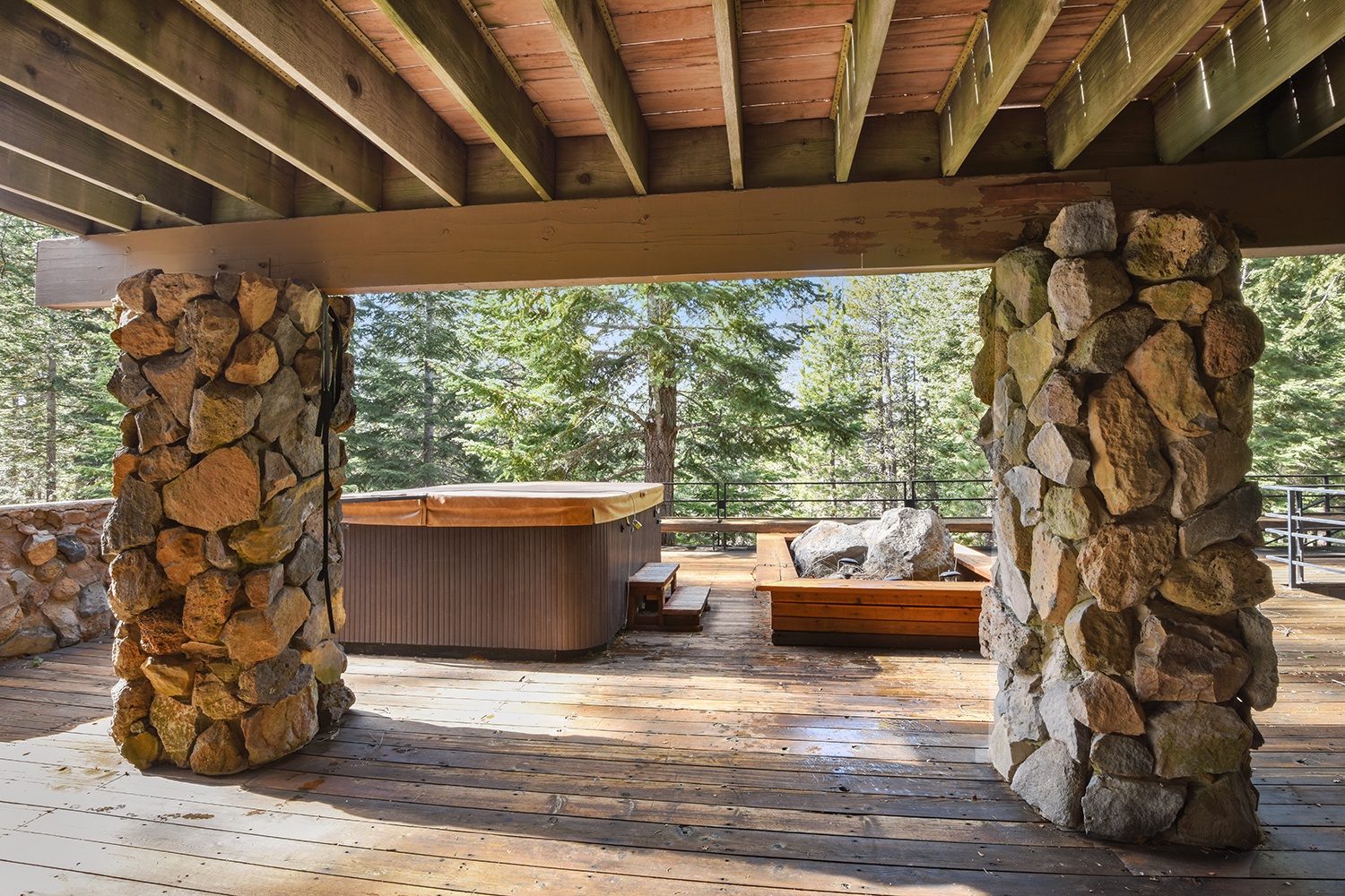 Hot tub, and large deck