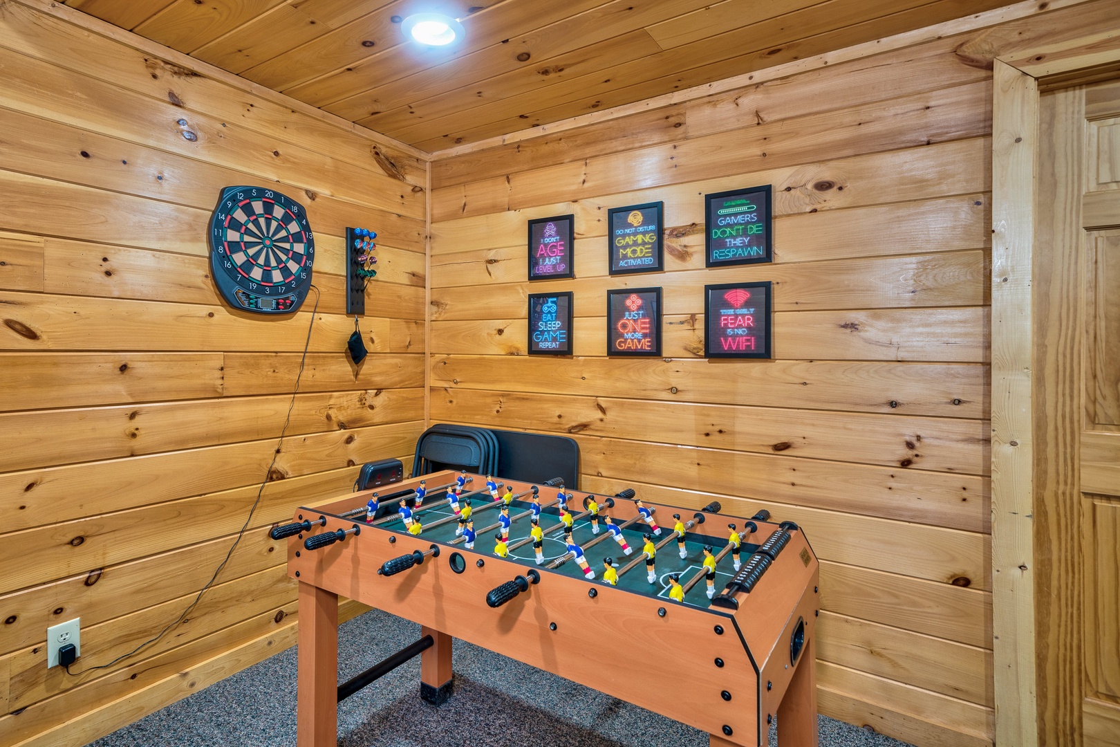 Game Room with foosball, shuffleboard, arcade, and gaming system in the Game Room