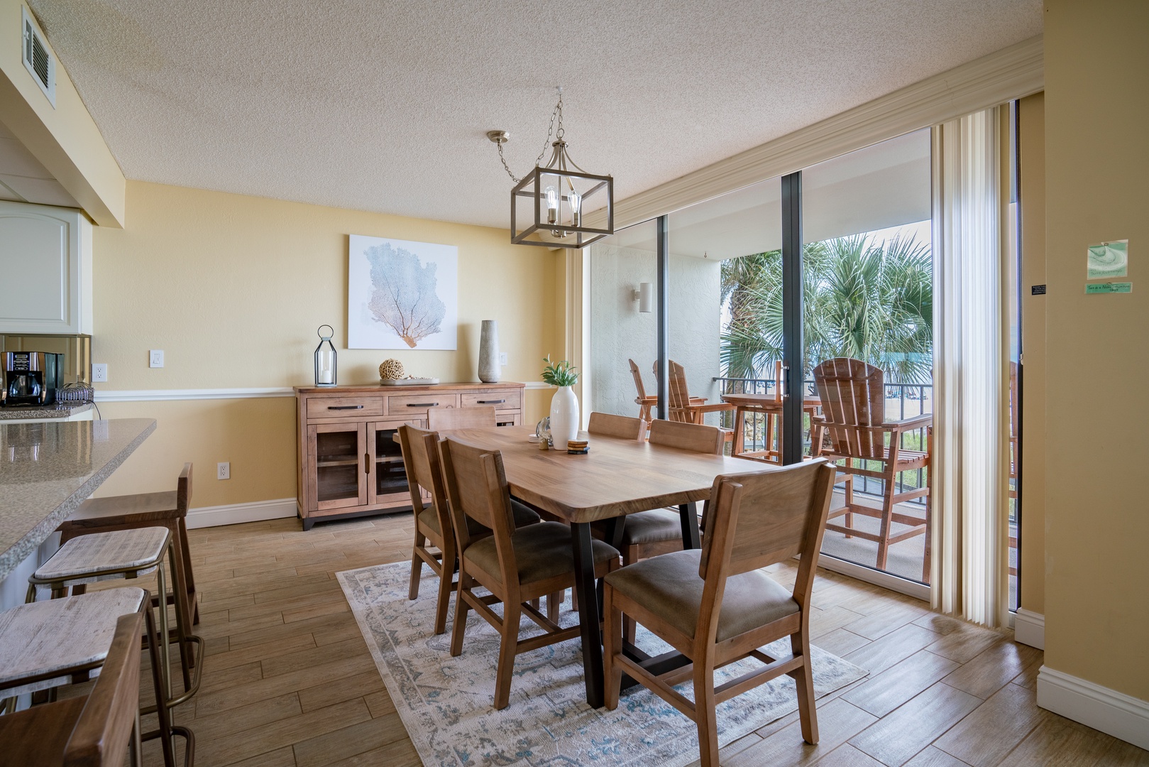 Dining area with a great view.