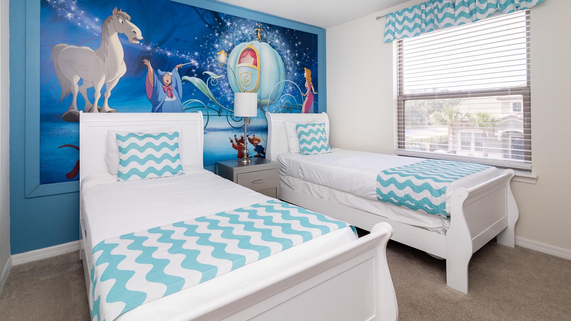 Bedroom #9 Cinderella themed with Twin Beds
