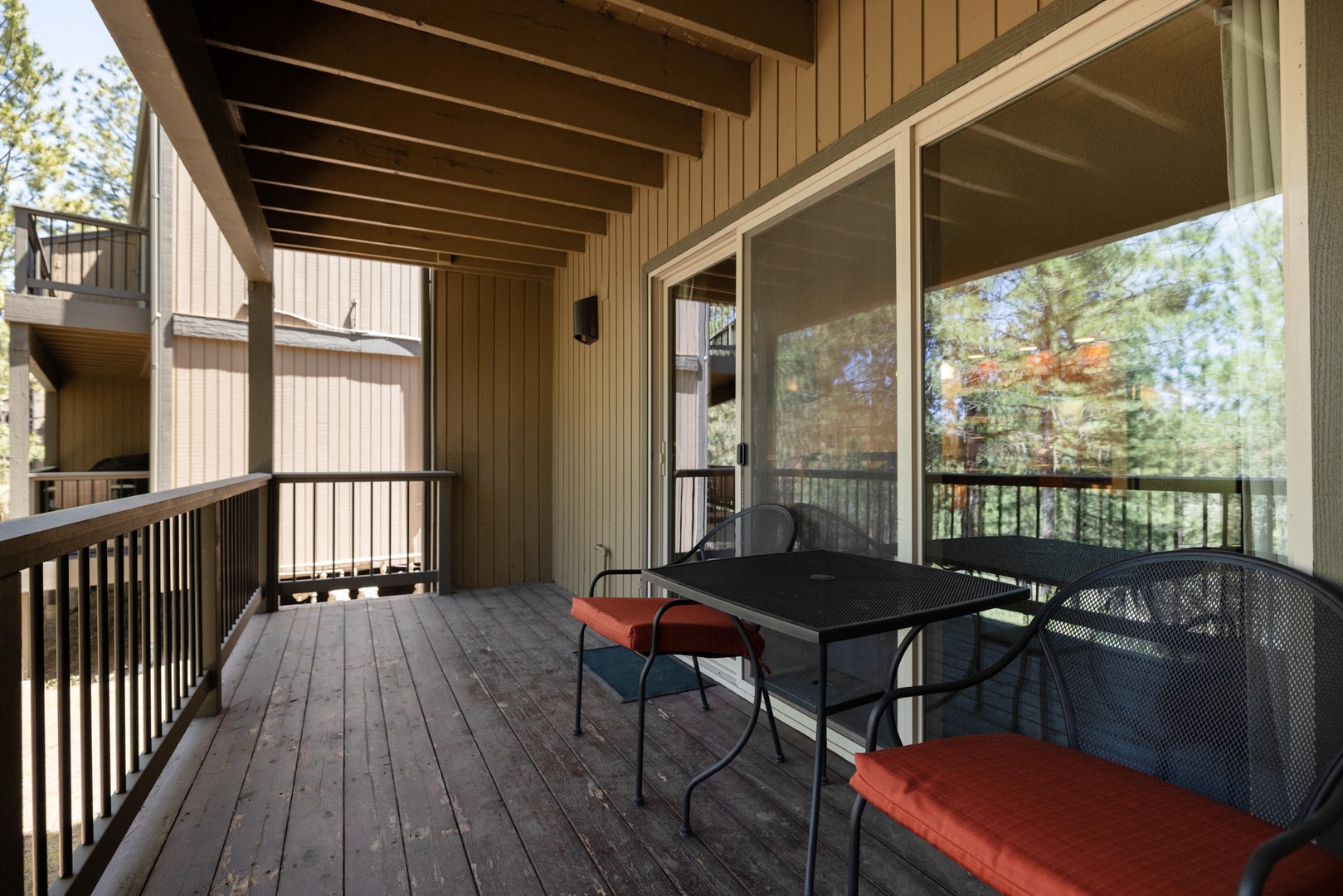 Take in the fresh air and serene surroundings on the cozy, private balcony