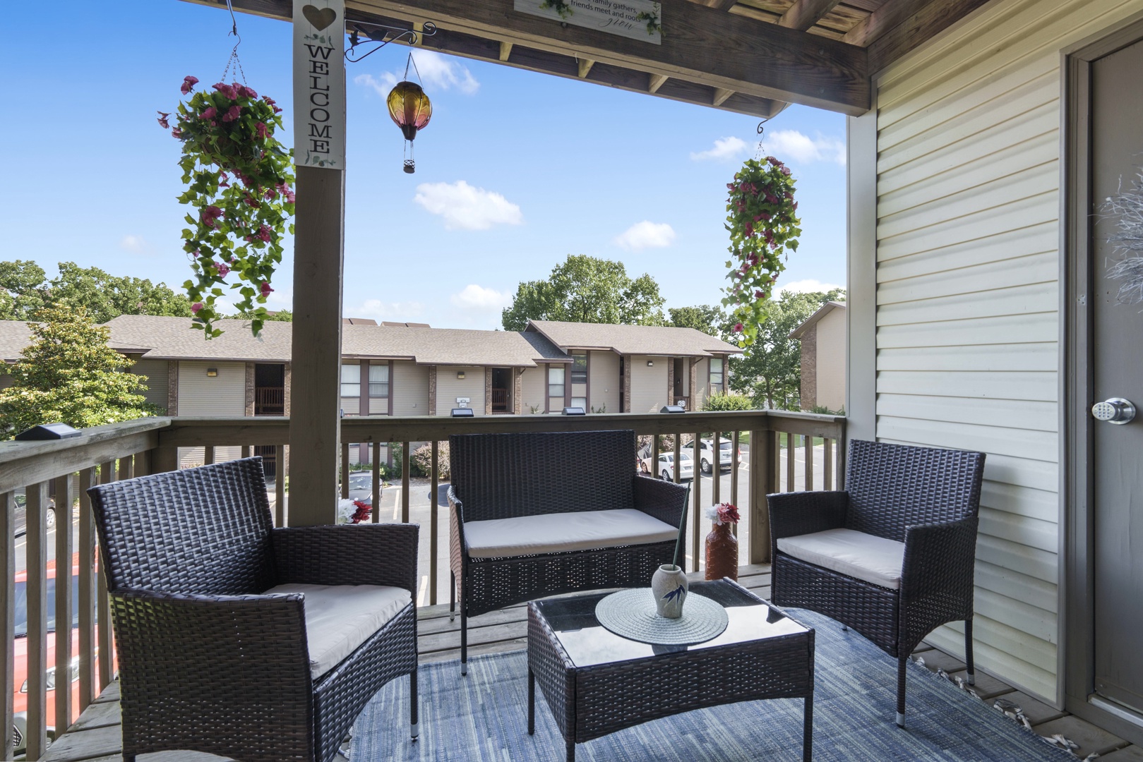 Lounge the day away with coffee or an evening cocktail on the balcony