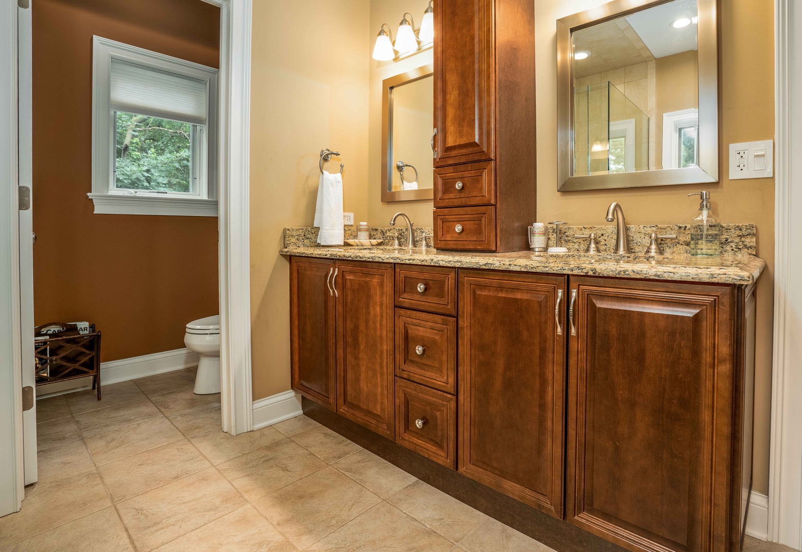 Ensuite bathroom with separate shower and claw tub