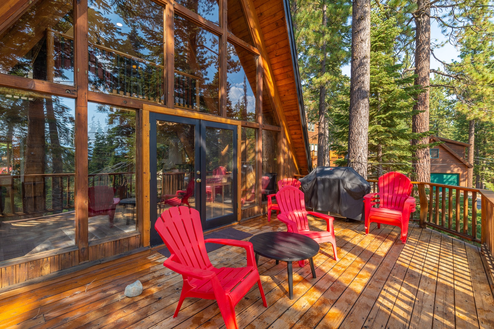 Back deck seating and grill