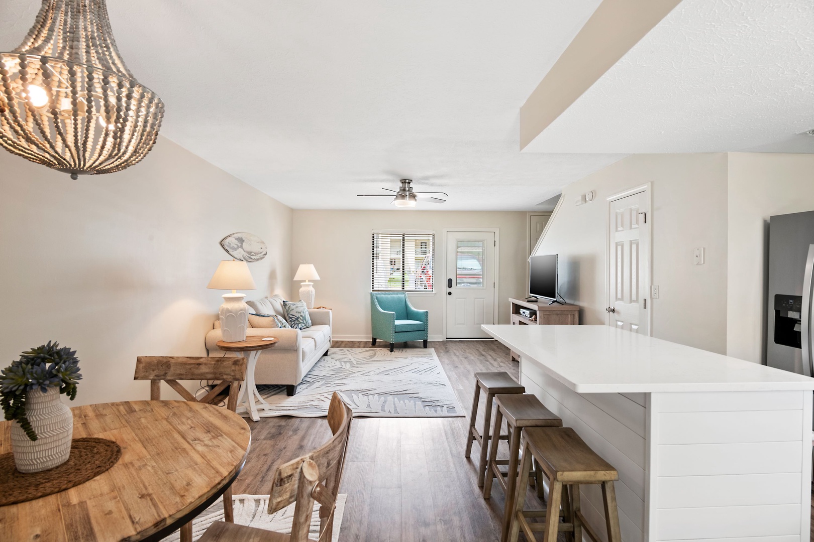 The open, airy kitchen offers ample space & all the comforts of home