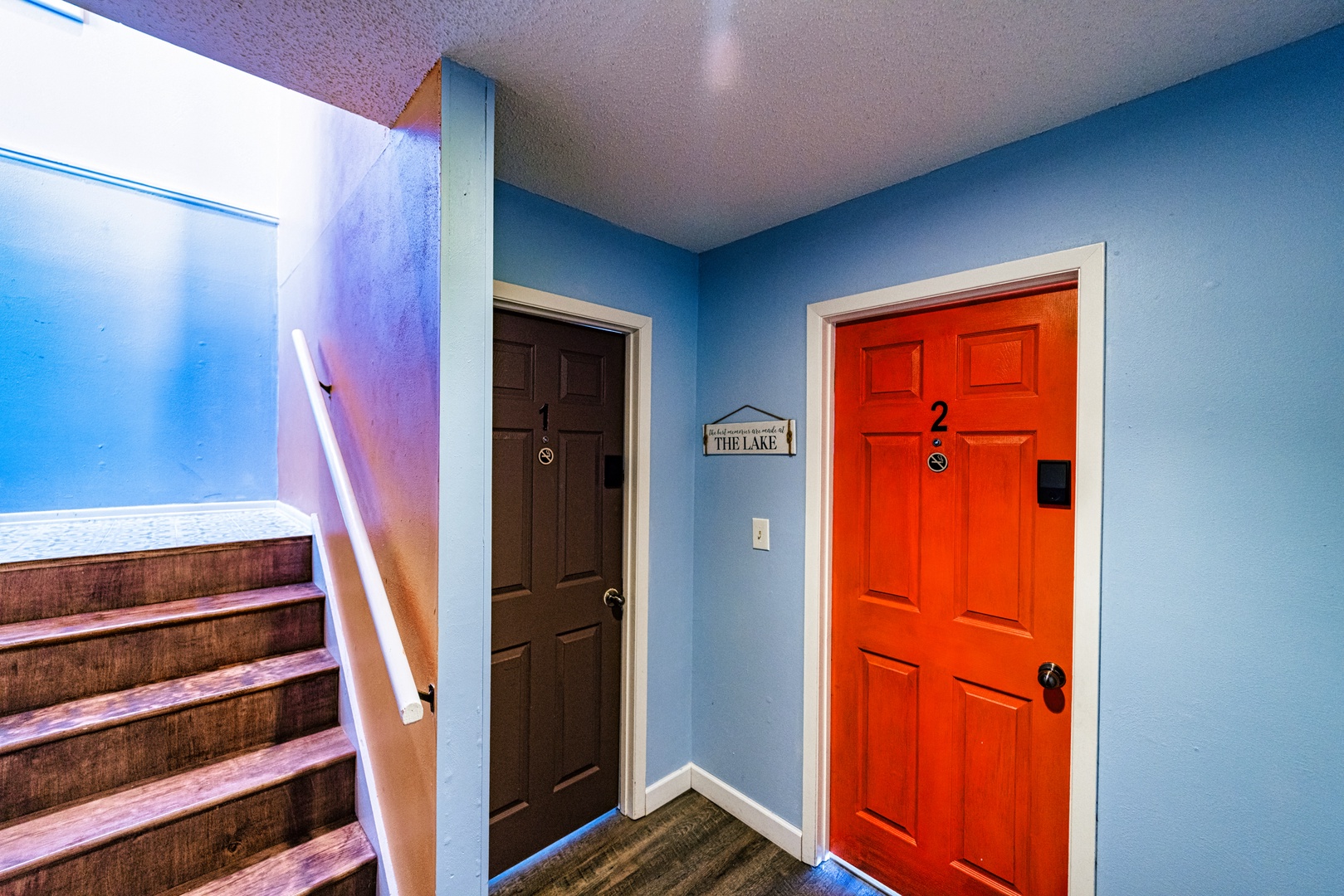 Both studios offer a private entrance and keyless lock for guest convenience
