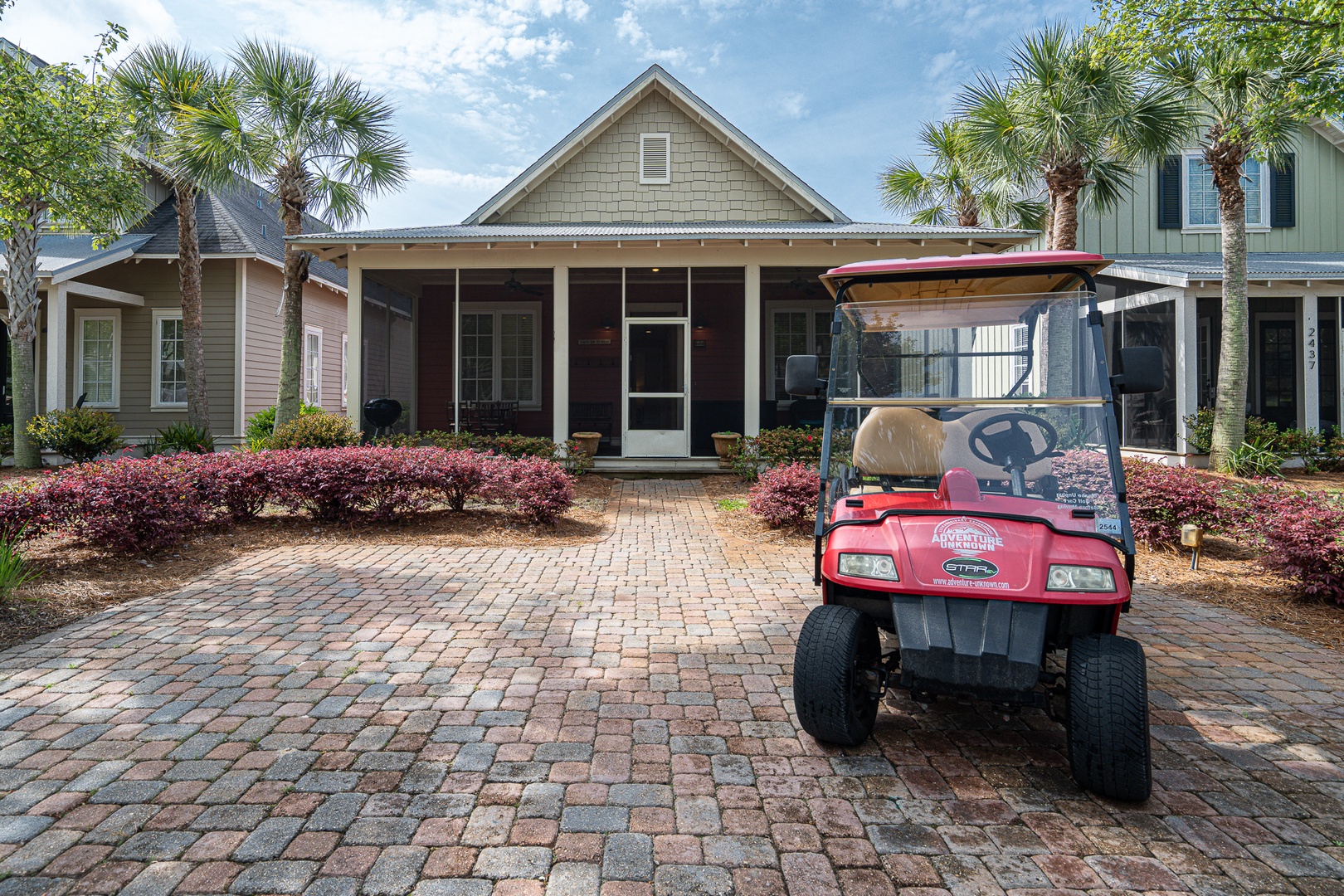 Revel in the convenience of the golf cart
