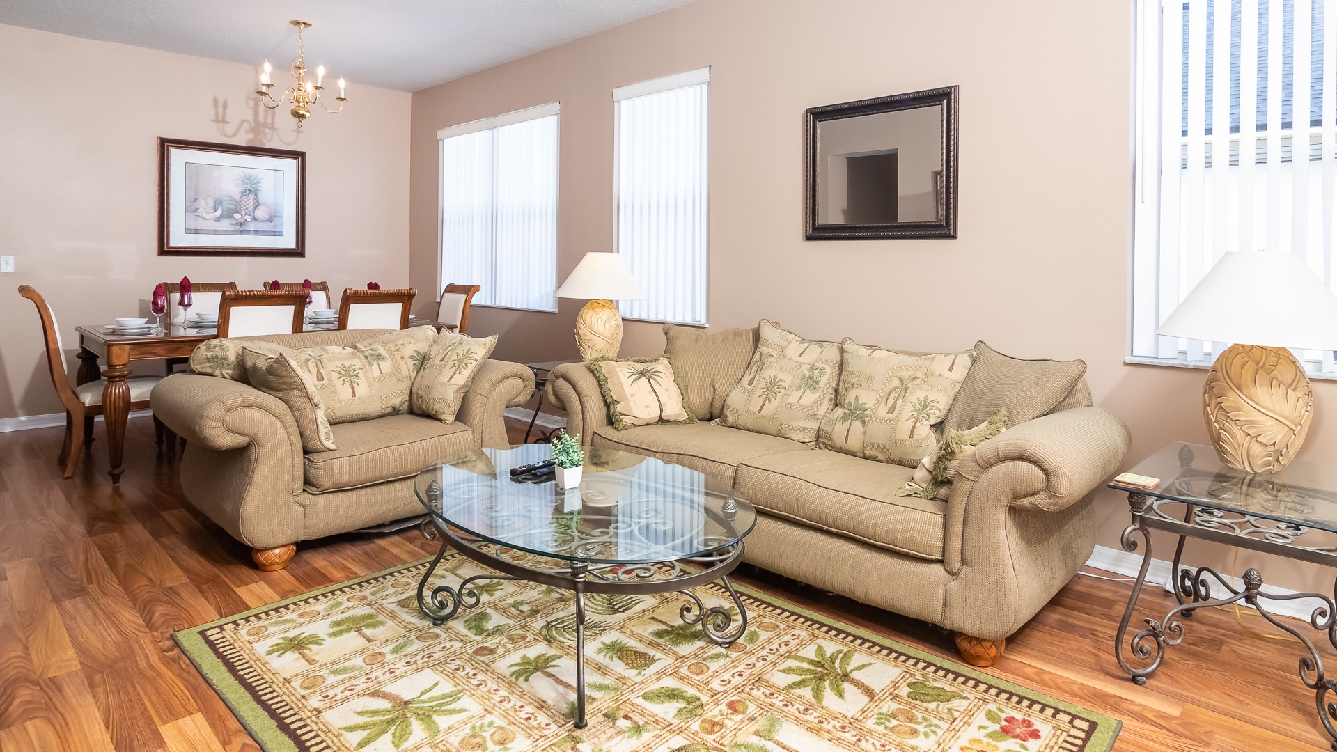 Ample seating for family and friends in the living area