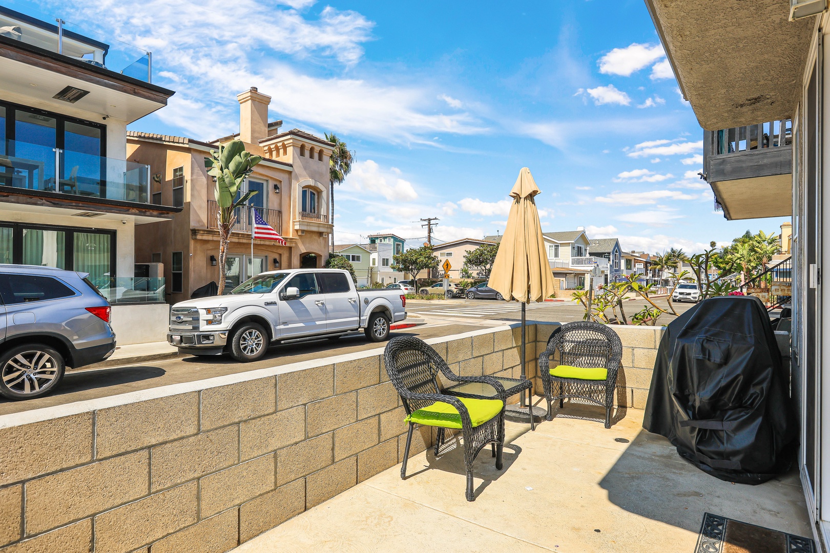 Lounge the day away in the fresh air on the sunny patio