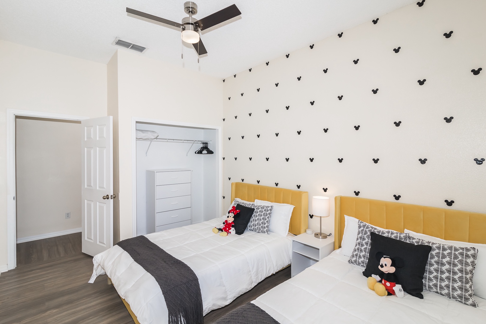 Bedroom 3 Mickey themed with 2 Full beds