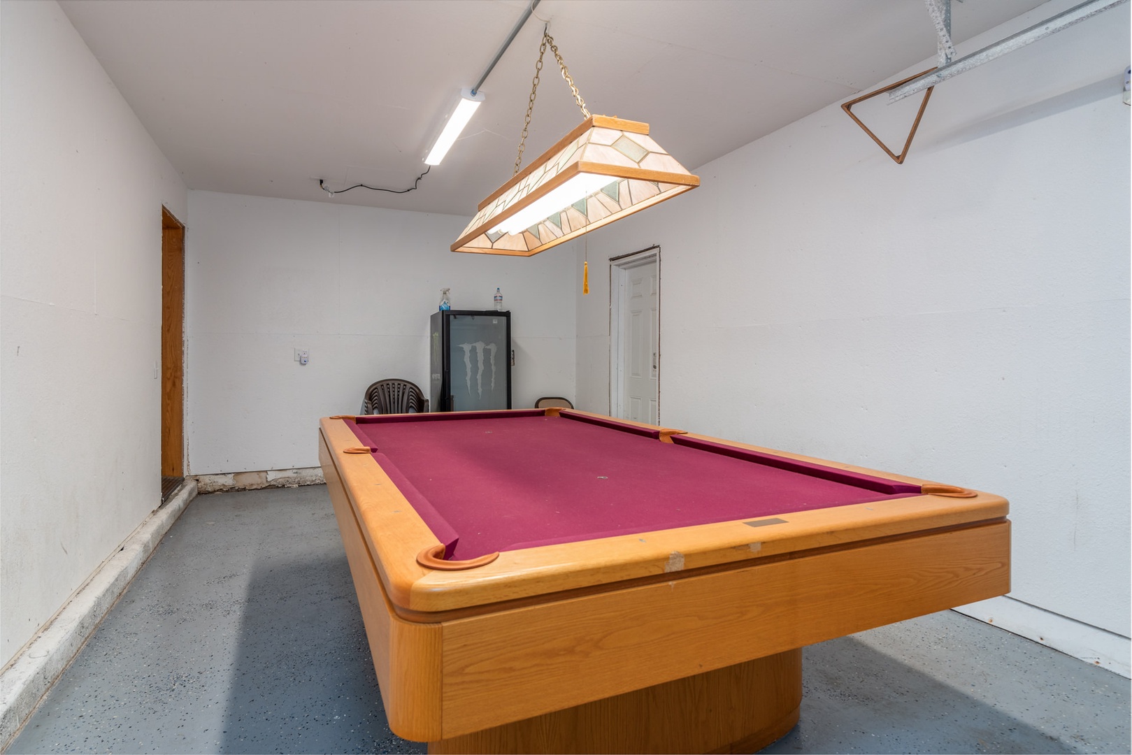 Pool table in garage
