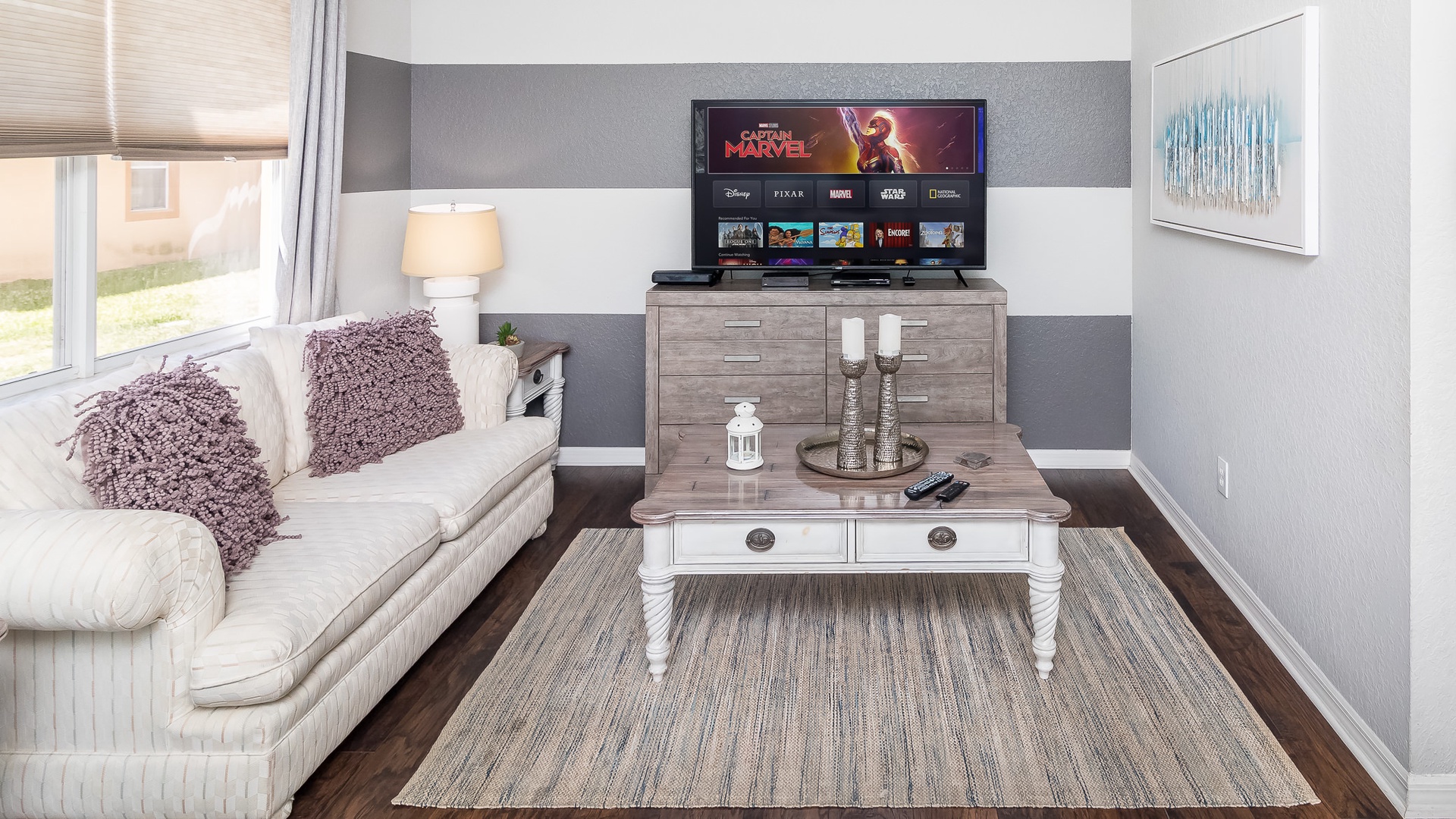 Open living space with Smart TV