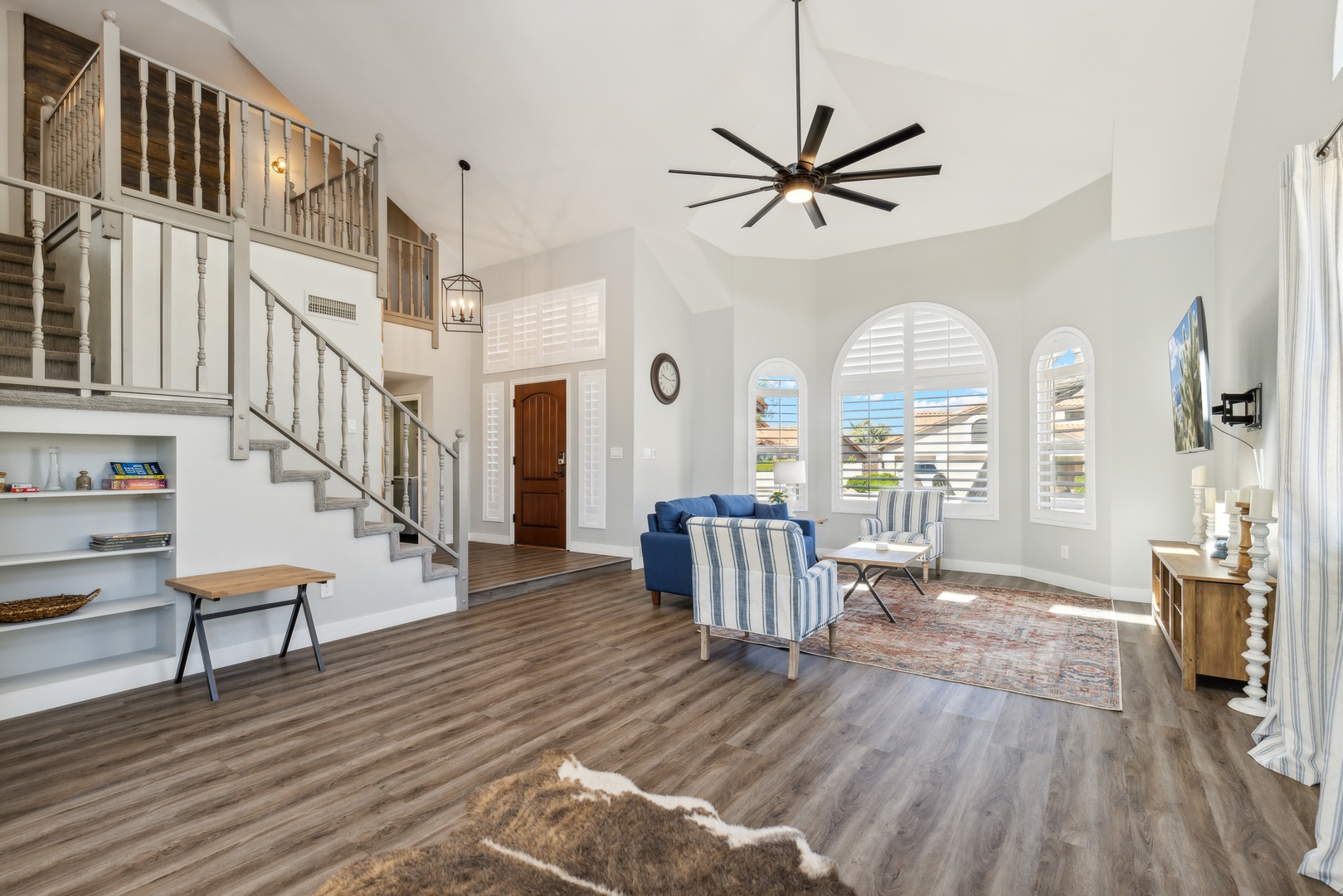 Formal dining room with table and seating for 8