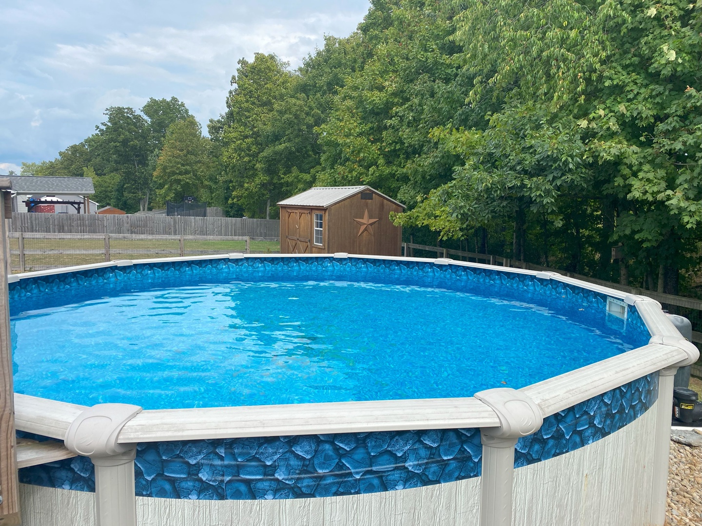 Make a splash out back in the seasonally-available pool!