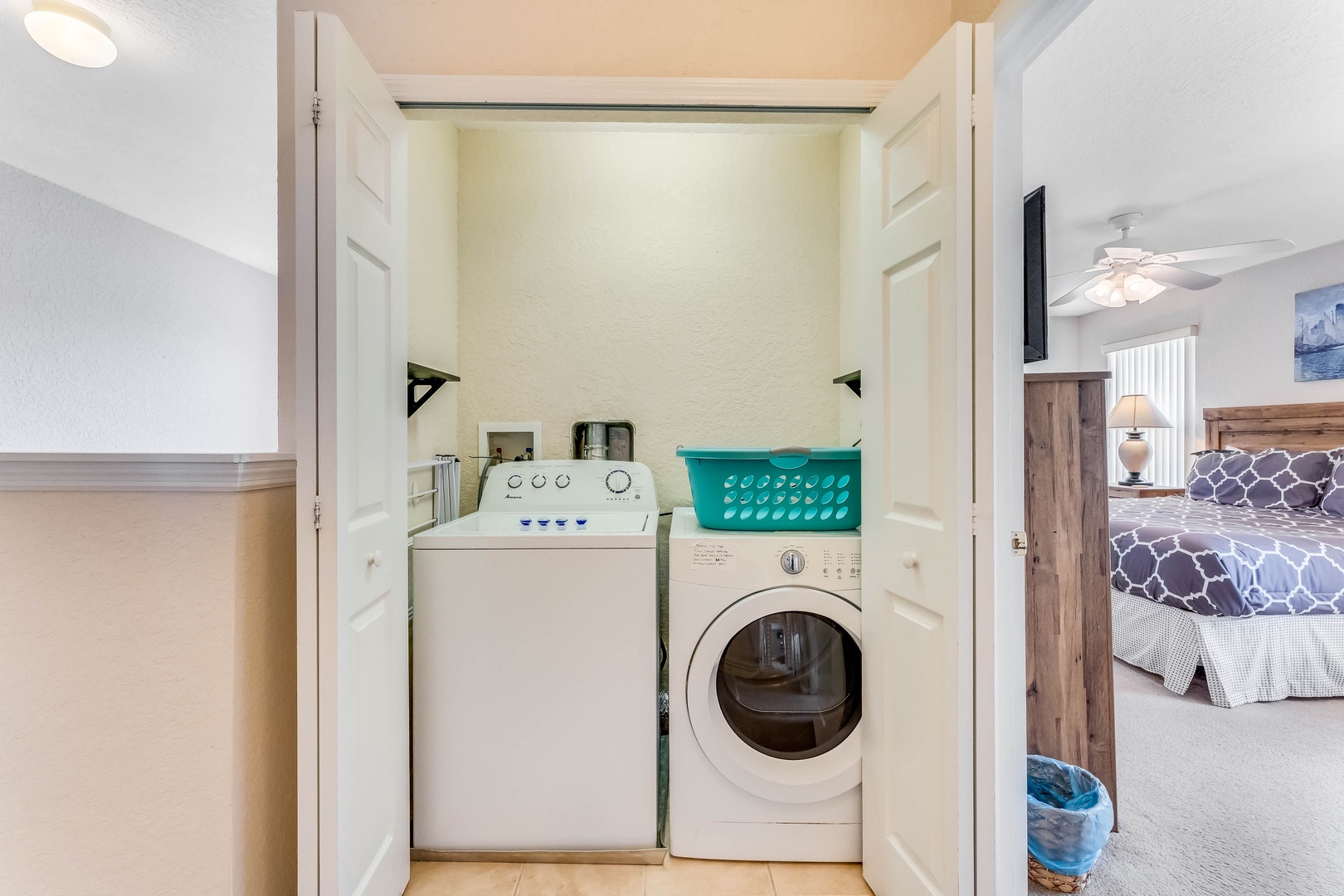 Private laundry is available for your stay, tucked away in the 2nd floor closet