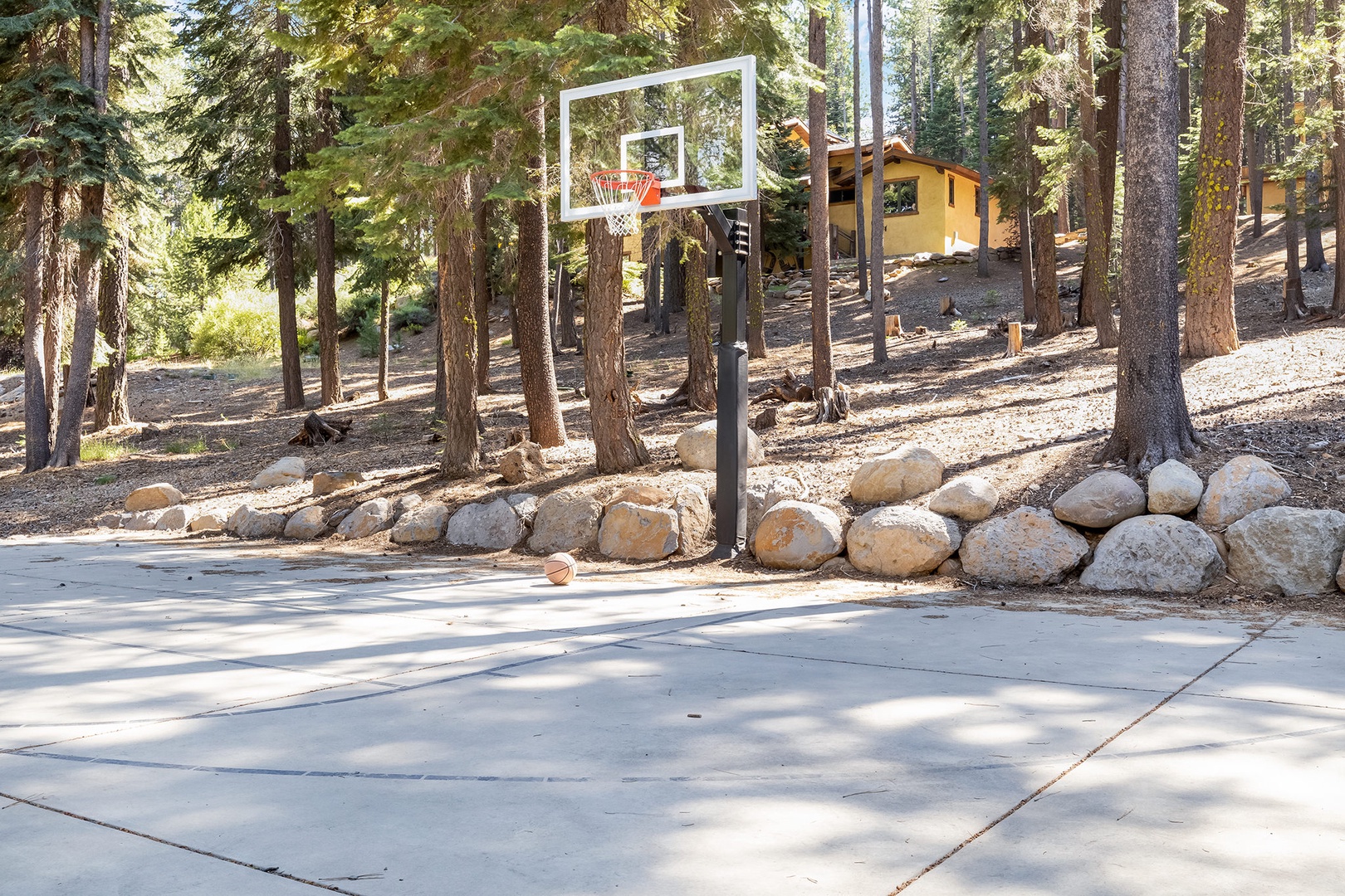 Shoot some hoops on the private basketball court